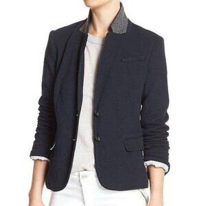 Banana Republic Navy Knit Pique Academy Blazer